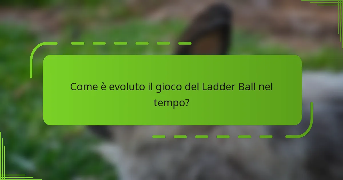 Come è evoluto il gioco del Ladder Ball nel tempo?