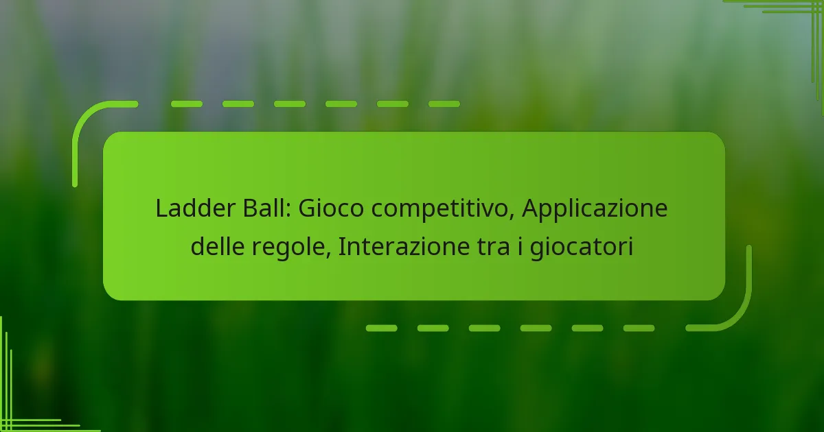 Ladder Ball: Gioco competitivo, Applicazione delle regole, Interazione tra i giocatori