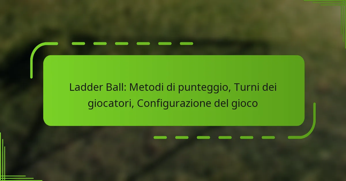 Ladder Ball: Metodi di punteggio, Turni dei giocatori, Configurazione del gioco
