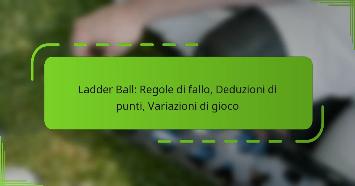 Ladder Ball: Regole di fallo, Deduzioni di punti, Variazioni di gioco
