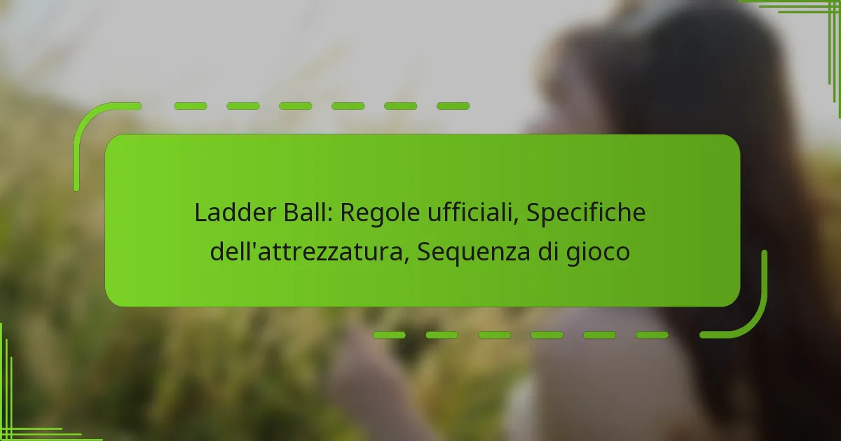 Ladder Ball: Regole ufficiali, Specifiche dell’attrezzatura, Sequenza di gioco